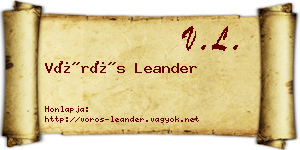 Vörös Leander névjegykártya